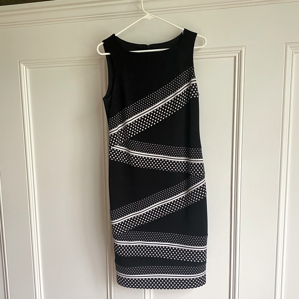 Joseph Ribkoff striped black & white dress for any occasion!  Great condition!